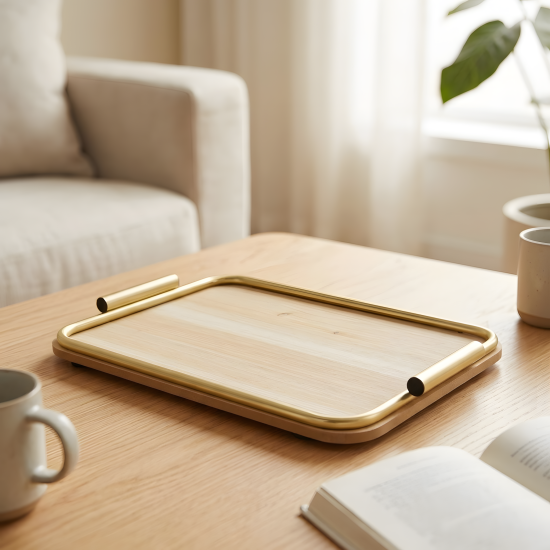 Wooden Tray Set 2 Pcs